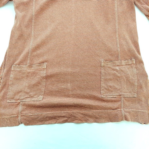 Poetry Orange and Brown Striped Hemp Blend Pullover Sweater Womens Sz 12 - Picture 5 of 13